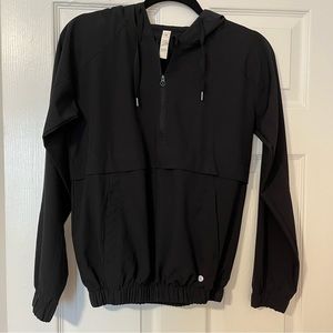 Black Quarter Zip Windbreaker Jacket